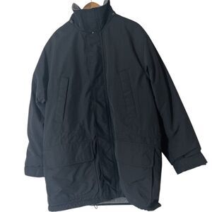 Vintage Lands End Longline Nylon Fleece Snow Jacket Mens Sz M Reg Heavyweight
